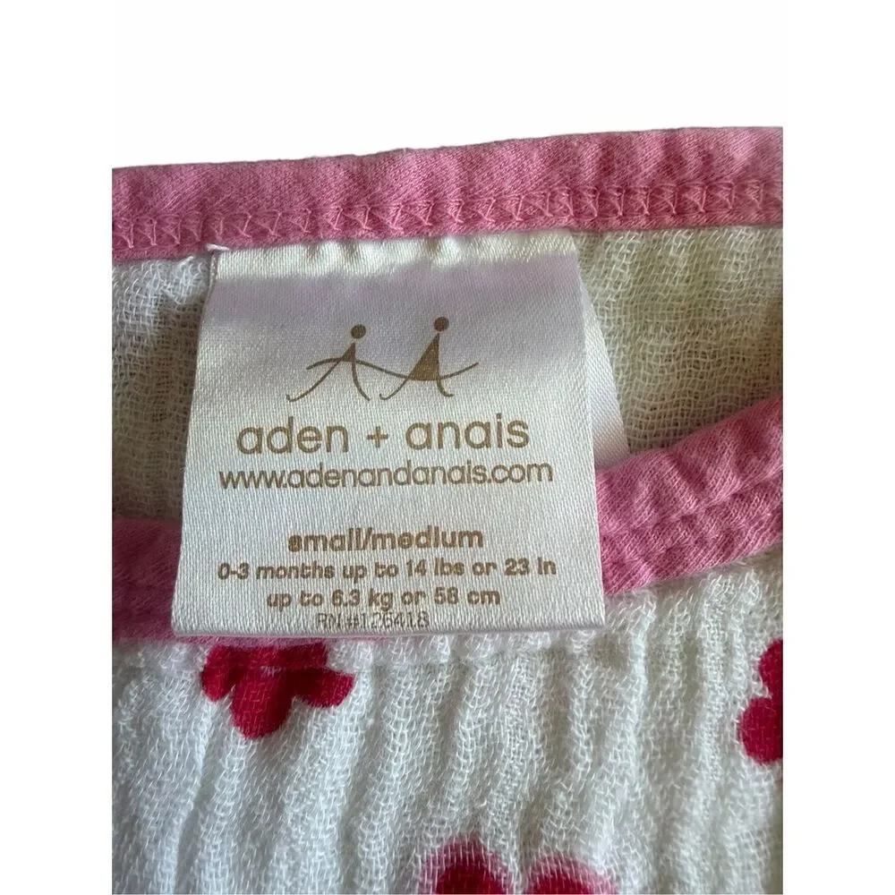 Aden & Anais Small Pink White Swaddle